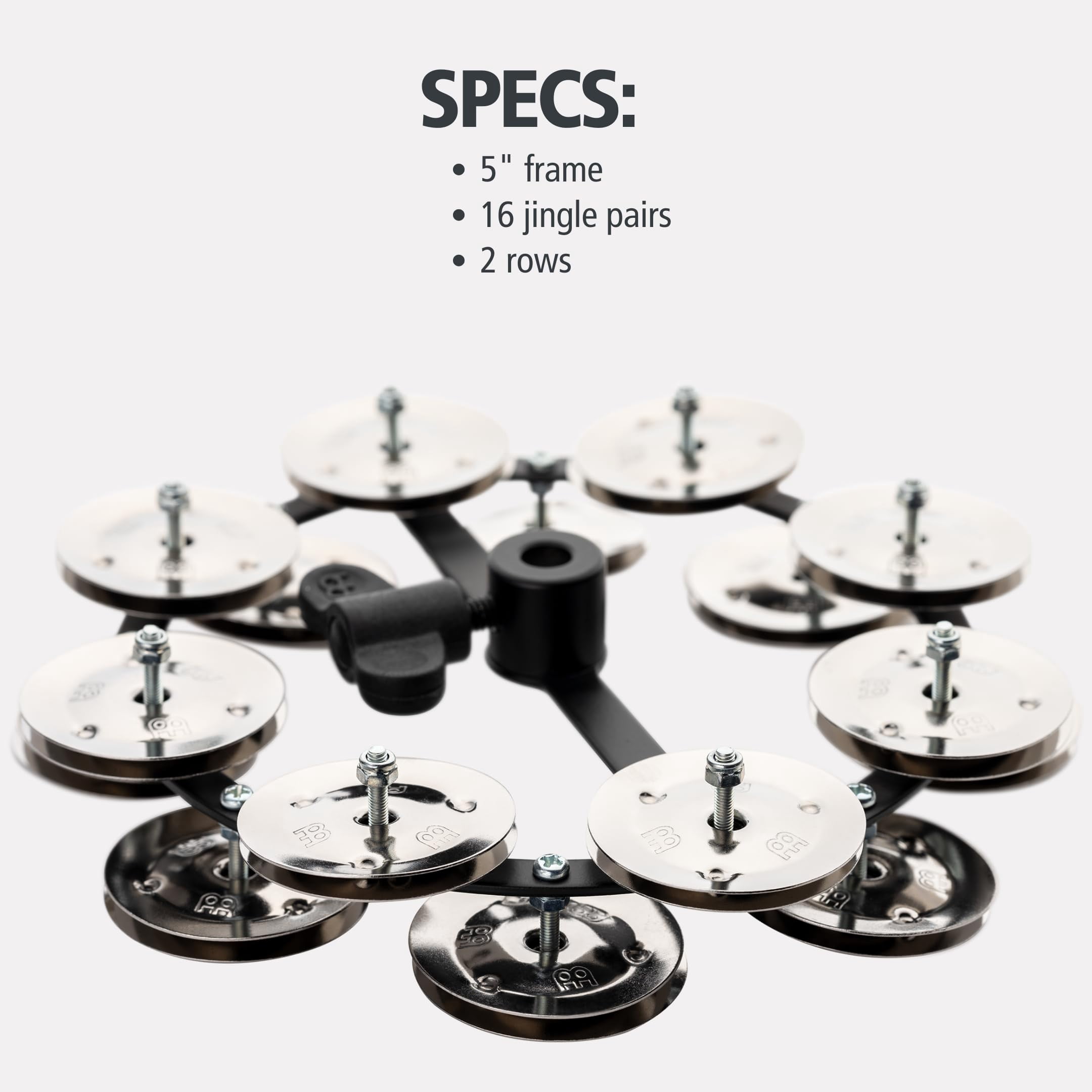 Hthh2bk Headliner Series Hi-hat Tambourine With Double Row Steel Jingles 5-inch - Black