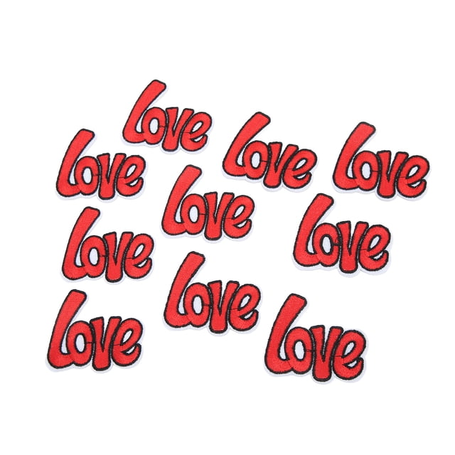 Parche bordado para planchar, 10 piezas Parche bordado Love Parches bordados para planchar Parche bordado Love DIY Diseñado para profesionales