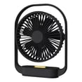 thumbnail image 1 of Ventilador Escritorio, Ventilador PequeñO Silencioso, Ventilador USB con Luz , Ventilador Mesa, Ventilador Escritorio EléCtrico Recargable para Dormitorio, Oficina, Negro, 1 of 5