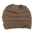 thumbnail image 2 of Fashion Women Winter Knitted Hat Messy Bun Ponytail Beanie Holey Warm Wool Caps, 2 of 2