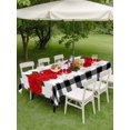 thumbnail image 3 of Outdoor Tablecloth with Umbrella Hole and Zipper, Red Roses Rectangle Table Cloth 54x80 Inch Waterproof Tablecloth, Valentine's Day Romantic Floral Black White Plaid Picnic Table Cover for Patio, 3 of 7