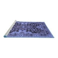 thumbnail image 2 of Ahgly Company Machine Washable Indoor Square Oriental Blue Industrial Area Rugs, 5' Square, 2 of 4
