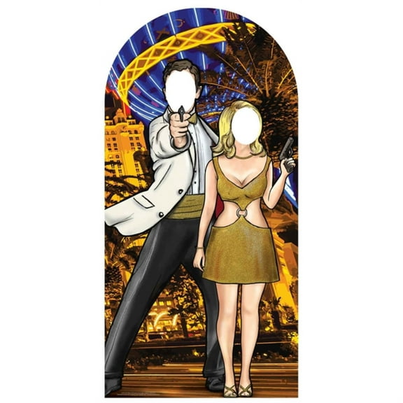Black and Gold Secret Agent Stand-In Cardboard Cutout