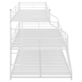 thumbnail image 5 of Twin XL/Full XL/Queen Size Triple Bunk Bed, 3 Bunk Beds/Metal triple Bunk Bed with Long, Short Ladder and Full-Length Guardrails, Triple Bunk Bed for Kids,Teens, Adults(White), 5 of 10