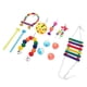 thumbnail image 4 of Birds Cage Toys, Exercise Bird Swing Toy Set Crisp Sound Safe Hanging Bell Chewing Rattan Ball Bell Skewer With Wooden Hanging Stand Ladder For Playing ANGGREK Bird Hanging Colorful Chewing Toys, 4 of 8