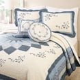 thumbnail image 3 of Modern Heirloom Collection Charlotte Bedspread, Queen, Blue, 3 of 7