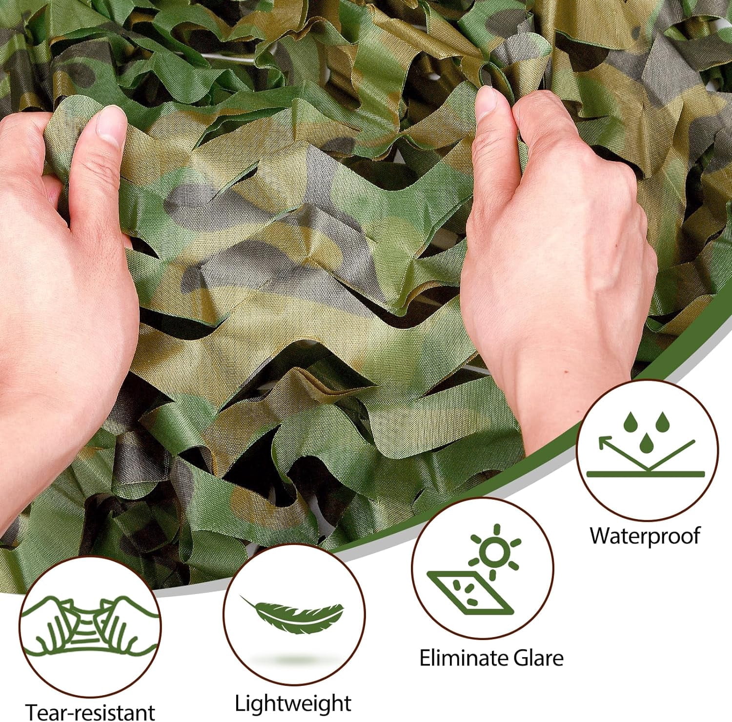 Camo Netting Camouflage Netting 20x20 10x20 10x10 Bulk Roll Burlap Camo Tarp Sunshade Net for Hunting Blind Dinosaur Birthday Jungle MilitaryTheme Party Decoration Camping Shooting
