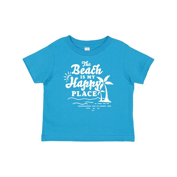 Inktastic The Beach is My Happy Place with Palm Trees Boys or Girls Baby T-Shirt