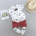 thumbnail image 2 of Ketyyh-chn99 Baby Boys Dress Shirt Set Tops+Shorts Cartoon Outfits Boys White,90, 2 of 2