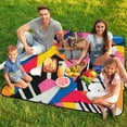 thumbnail image 7 of Color Wave Point Geometry Waterproof Picnic Blanket with Foldable Zipper, Suitable for Outdoor Use, Suitable for Travel, Camping, Beaches, Parks, Grasslands, Picnic Blanket Accessories, 7 of 7
