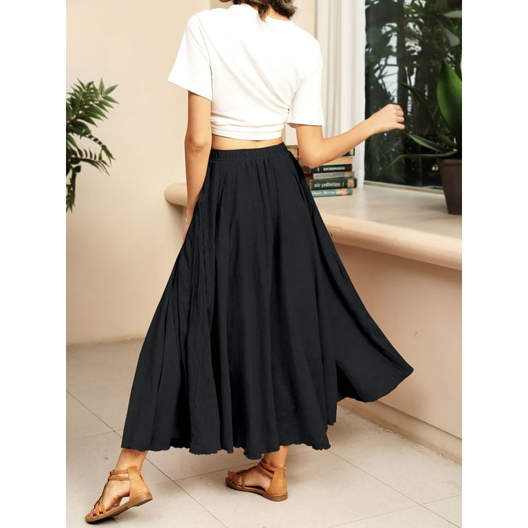 Pleated maxi top skirt pockets
