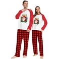 thumbnail image 5 of Odeerbi Christmas Pajamas For Family Matching Outfits 2024 Fashion Long Sleeves Men Plaid Printed Top+Pants Set, 5 of 7