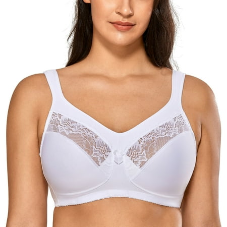 

DELIMIRA Women s Wireless Minimizer Support Unlined Full Coverage Plus Size Bra