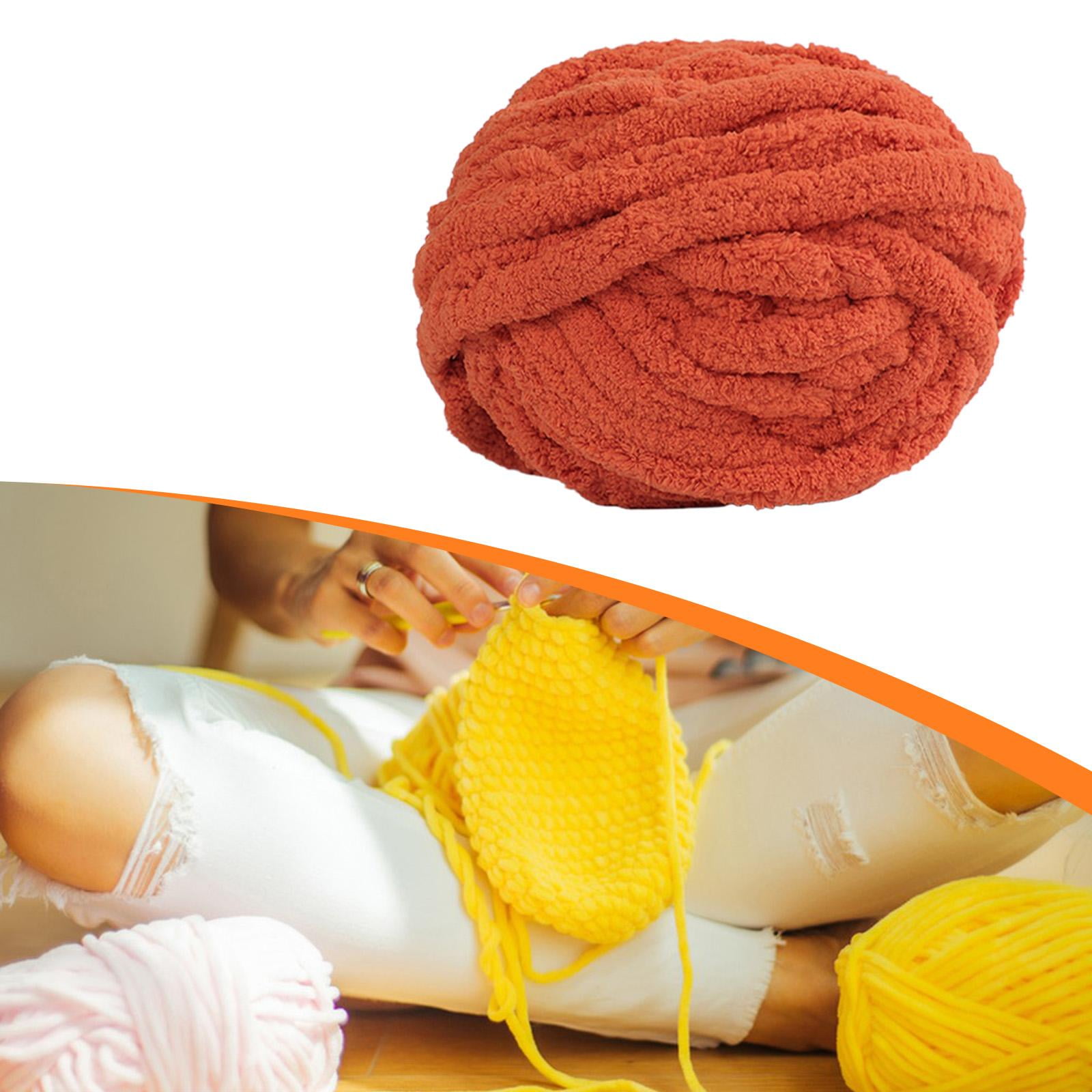 Chunky Chenille Yarn Plush Throw Bulky Yarn Soft Polyester Perfect for Blanket Making Women