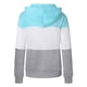 thumbnail image 3 of ICHUANYI Clearance Women Casual Long Sleeve Thin Zip Contrast Hood Patchwork Hoodies Jacket Coat(Gray, XL) ICHUANYI WER2023081202485, 3 of 6
