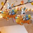 thumbnail image 5 of Wooowa Easter 2D Flat Acrylic Bunny Hanging Ornament Keychain Small Pendant for Car Rearview Mirror Backpack Easter Home and Festive Decor, 5 of 6