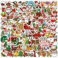 thumbnail image 4 of 100pcs Festive Christmas Stickers - Cartoon Santa, Animals & Tree Designs for Laptops, Scrapbooks & Fridge Decor | Matte Finish, Self-Adhesive PVC, 4 of 6