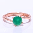 thumbnail image 3 of Emerald (Simulated) 925 Sterling Silver Rose Gold Plated Ring Adjst C7377-11_2, Gemstone Jewelry, Birthday Gift, Christmas Gift, 3 of 4