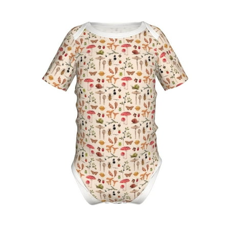 

Yiaed Retro Autum Mushrooms Print Infant Climbing Short Sleeve Onesie One-Piece Baby Bodysuit Clothes 0-12 Months -9M