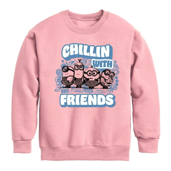 Despicable Me Minions - Chillin With Friends - Toddler & Youth Crewneck Fleece Sweatshirt
