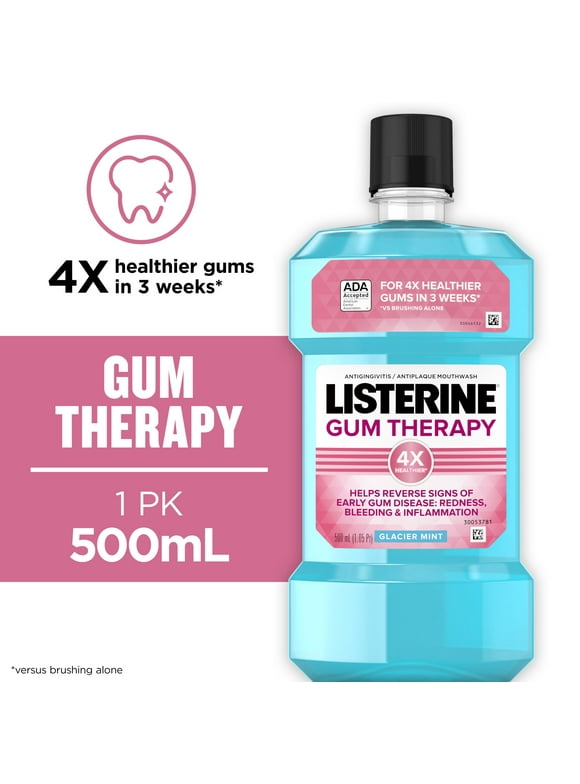 Listerine Gum Therapy Anti-Gingivitis Mouthwash, Glacier Mint, 500 mL
