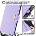 thumbnail image 5 of Crossbody for iPhone 8 Plus / 7 Plus Wallet Case,Magnetic Closure Flip Card Slots RFID Blocking,Detachable Long Shoulder Chain & Wrist Lanyard,Shockproof PU Leather Phone Case,Purple, 5 of 9