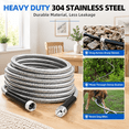Metal Shell For Hose 50ft 304 Stainless Steel Metal Garden Hose With Blue Nozzle - Walmart.com