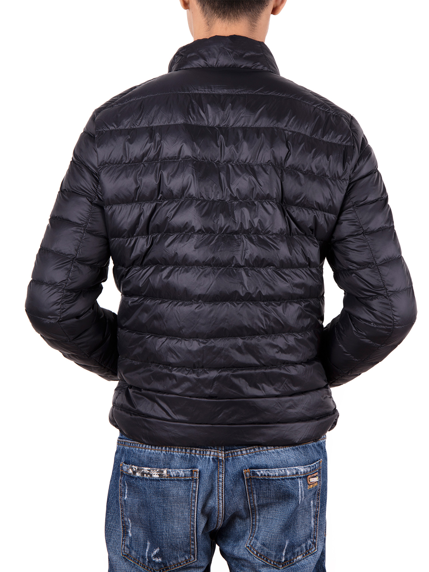 Men Down Jacket Outwear Puffer Coats Casual Zip Up Windbreaker Lightweight Winter Jackets Black - image 4 of 8