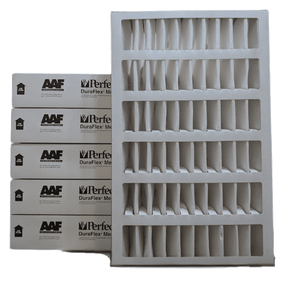 6 Pack AAF Flanders 179-480-600 16x25x4 SC M8 (MERV 8) PerfectPleat Air Filter