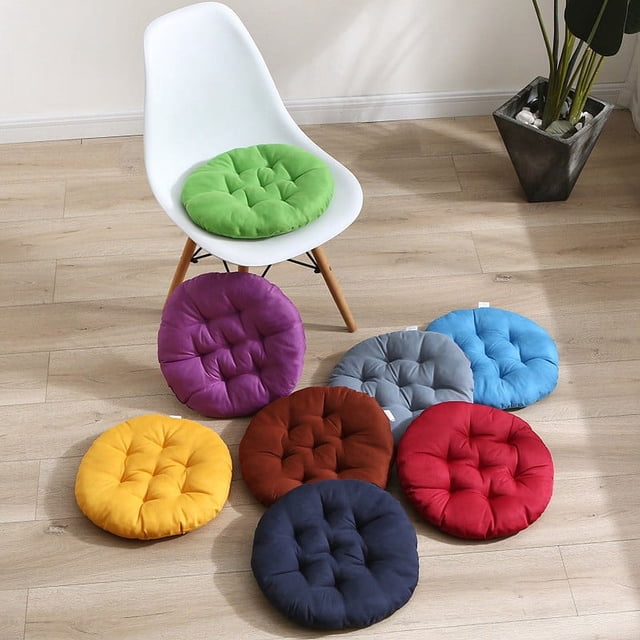 Fiudx Silla Redonda Acolchada, Asiento Cómodo y Acolchado, Acolchado Grueso y Suave, Tela de Lino Transpirable, Ideal para Cualquier Estación, Ideal para Oficina o Dormitorio, Fácil de Limpiar, Tamañ