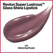Revlon Super Lustrous Glass Shine Lipstick, Moisturizing Lipstick with Aloe, 011 Glistening Purple, 0.15 oz