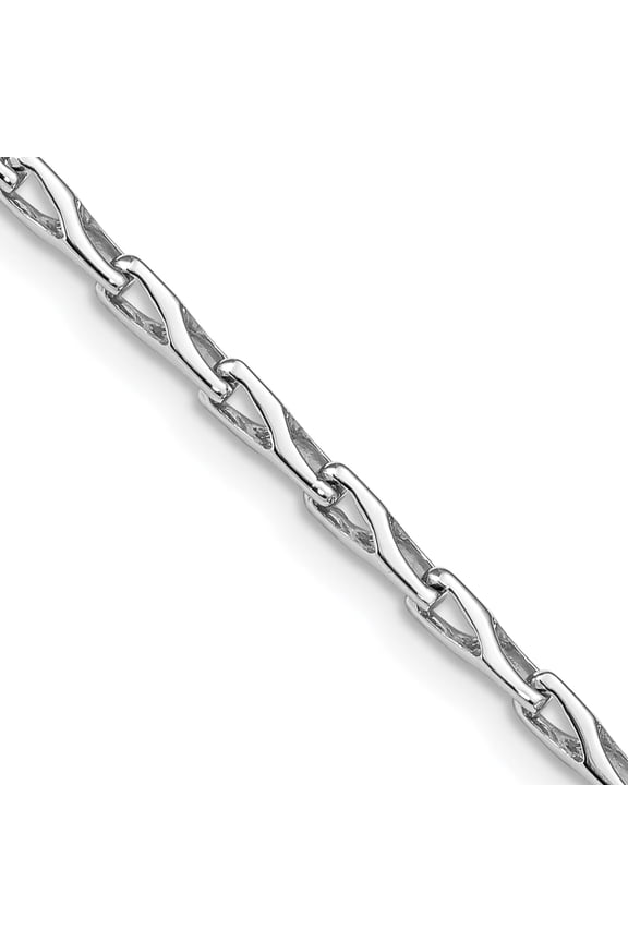 14K White Gold 2.75mm Hand-Polished Fancy Link Bracelet (8.25 X 2.75) Made In Peru wlk705-8.25