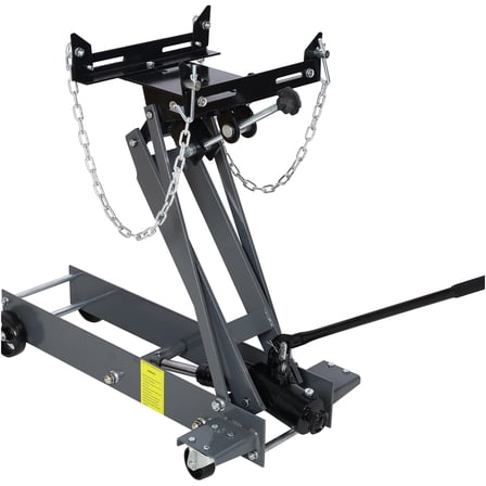 JERFIT 1 Ton Low Profile Transmission Jack with Hydraulic Pump, 2200lb Capacity for Automotive Repair, Light Gray Steel Construction