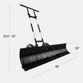 thumbnail image 2 of 48in Heavy-Duty 2-Wheel Snow Pusher Hand Plow for Snow Removal w/Wheels, Adjustable Handle, Blade Angle - Black, 2 of 14