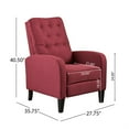 thumbnail image 5 of Push Back Recliner Chair, Birch Wood Legs, Red Button Tufted Polyester, 5 of 6