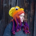 thumbnail image 3 of Gorros de lana tejidos a mano con forma de pulpo para hombre, gorros divertidos y divertidos para fiestas de disfraces de Navidad, gorros cálidos para parejas para invierno, 3 of 5