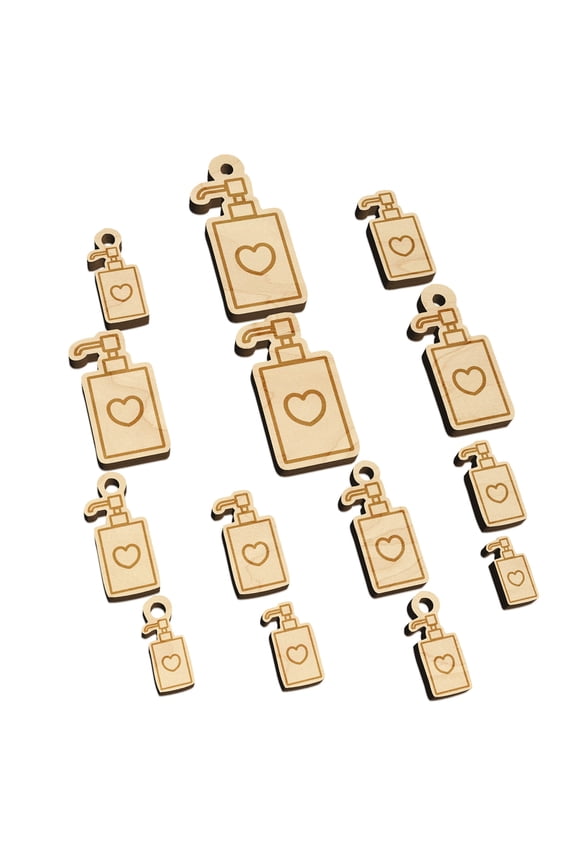 Soap Sanitizer Dispenser with Heart Wood Mini Charms Shapes DIY Craft Jewelry - With Hole - 30mm (6pcs)
