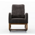 thumbnail image 2 of Rocking Chair Upholstered Rocking Chair with Fabric Padded Seat and Solid Wood Base, Comfortable Rocker Office Rocking Armchair Living Room Chair(Dark Gray), 2 of 8