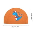 thumbnail image 4 of Unique Bargains 1 Pc Knitted PU Elastic Cartoon Dinosaur Swim Cap Orange, 4 of 6