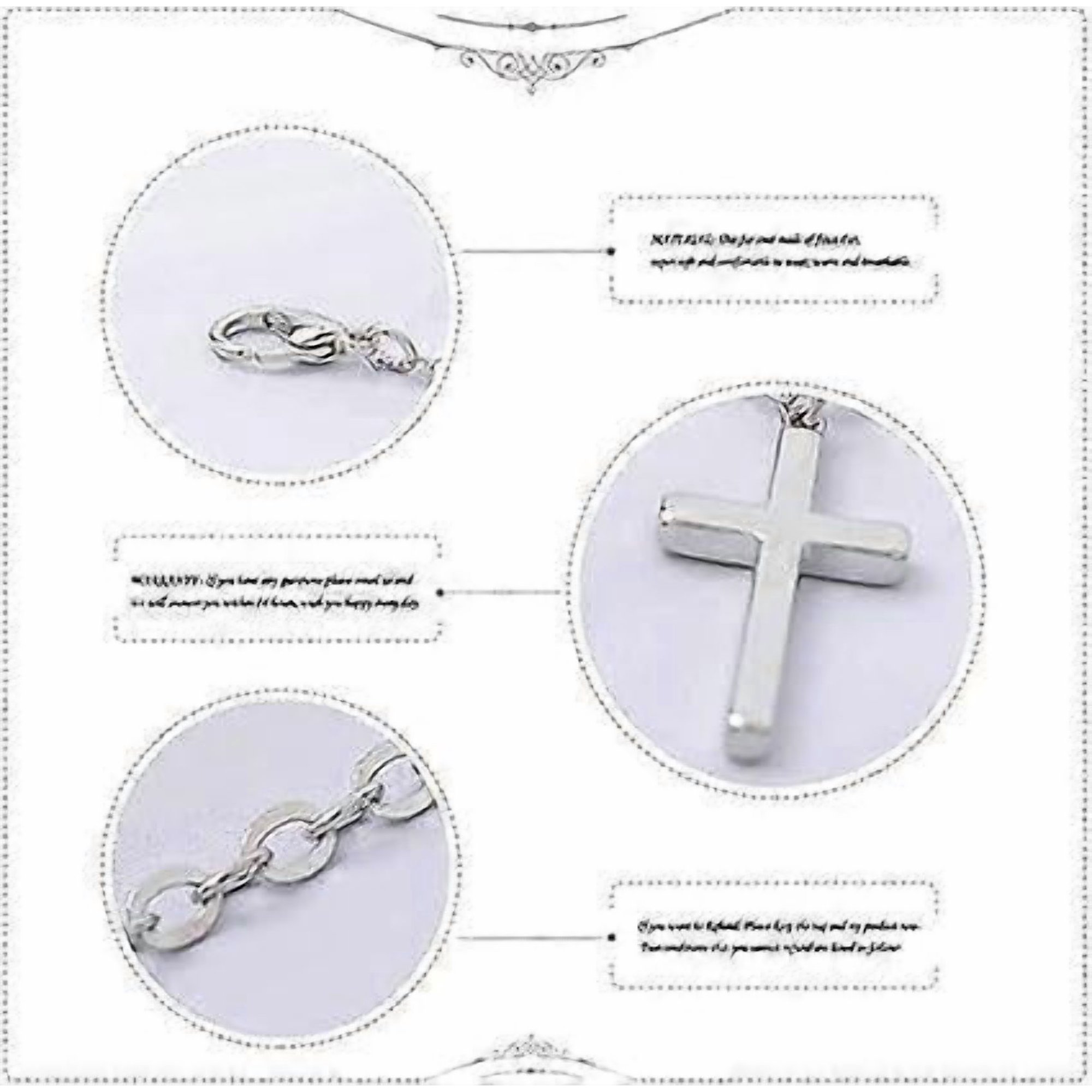 Collier Pendentif Croix Vintage Long Pour Femme - Bijou Argenté Simple Et Élégant - Cadeau Pour Fille Ou Amie