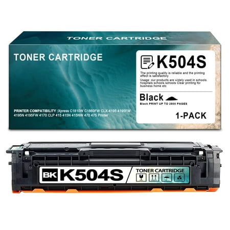 CLT-K504S Toner Cartridge Replacement for Samsung Xpress C1810W C1860FW Printers 1-Black