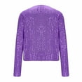thumbnail image 4 of Wowcloth Woman's Blazer, Round Neck Long Sleeve with Sequin Detail and Open Front, Casual Versatile for Party and Daily Wear, 4 of 6