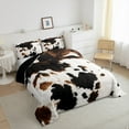 thumbnail image 4 of Manfei Farm Cow Hide Bedding Comforter Set,Rustic Farmhouse Cabin Twin Comforter Sets,Brown Black White Bedding Set For Men Women,Ultra Soft Home Decor Reversible,2pcs, 4 of 9
