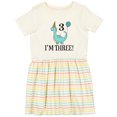 thumbnail image 3 of Inktastic 3rd Birthday 3 Year Old Dinosaur Party Girls Toddler Dress, 3 of 5
