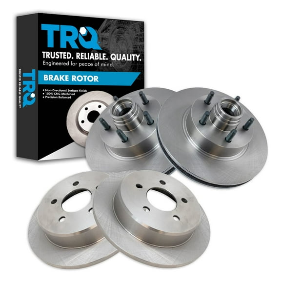 TRQ Front and Rear Brake Rotors Set Fits Select 1995-2001 Ford Explorer 1998-2002 Ranger 1997-2001 Mercury Mountaineer