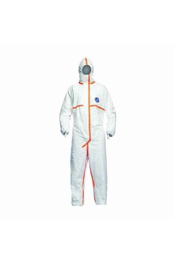 model TY800. Coverall with hood. Serged and over- Elastic thumb loops. 2X TJ198TWH2X0025PI