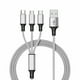 thumbnail image 1 of Cargador TanChengg plus de 3 m, 3 en 1, cable de carga USB rápido, universal, multifunción, para teléfono celular., 1 of 5