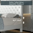 thumbnail image 4 of Einfach Queen Faux Leather Platform Bed Frame with Diamond Button-tufted Headboard, White, 4 of 10