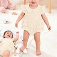 thumbnail image 2 of Baby Onesies Girl Newborn Outfits Baby Girl Clothes Summer Fly Sleeve Floral Embroidery Romper Ruffle Bodysuit Jumpsuit One-Piece, 2 of 7