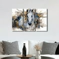 thumbnail image 3 of Canvas Wall Art White Brown Horse Canvas Pictures Wall Decor Farmhouse Animals Canvas Painting Rustic Artwork Canvas Prints Living Room Bedroom Bathroom Office Home Wall Decoration Unframed, 3 of 6